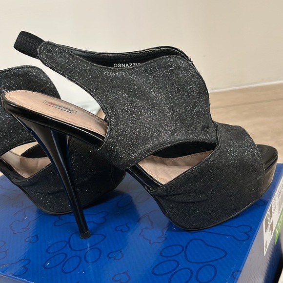 Olsenboye Black sparkling platform heels size 8.5 - Picture 4 of 10